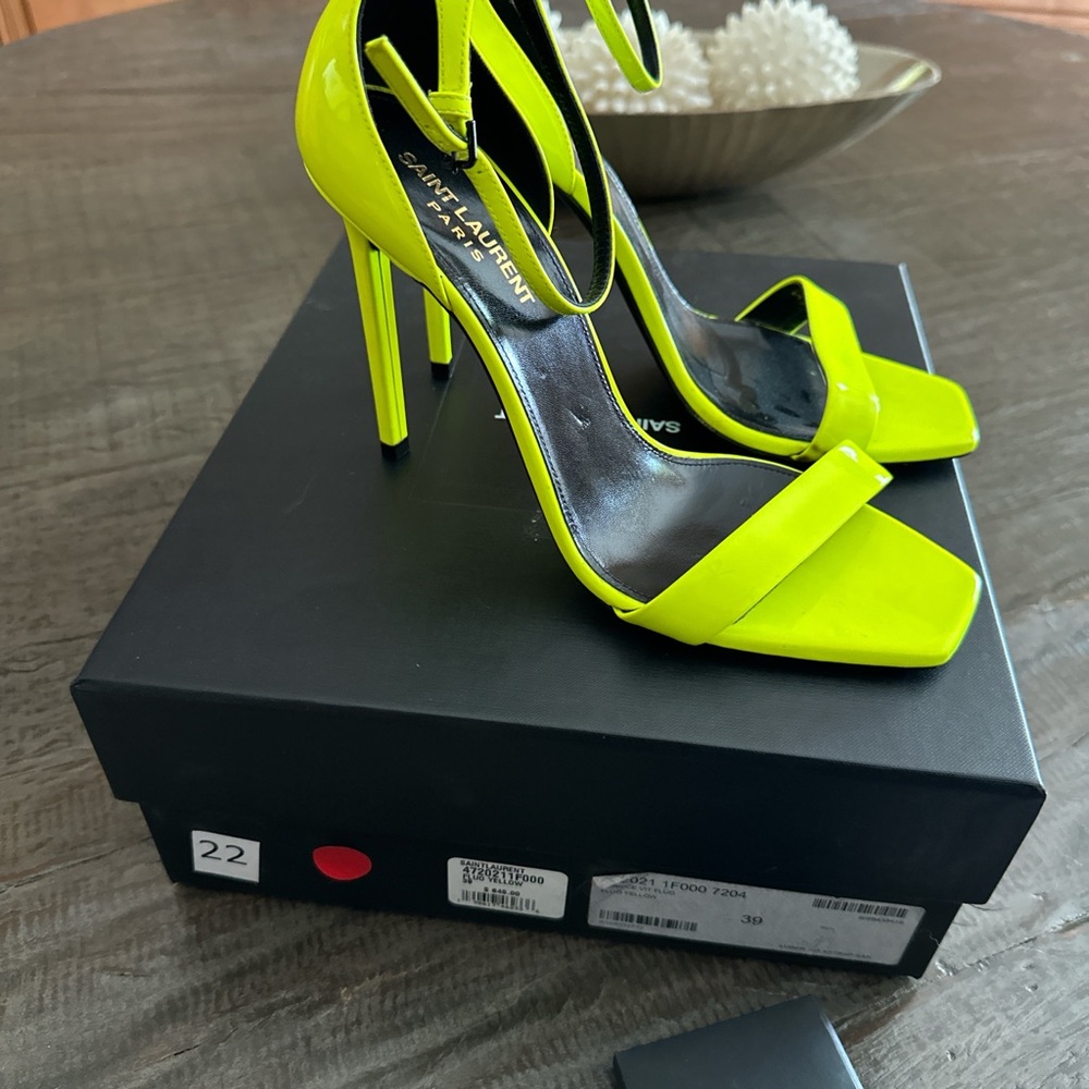 Saint Laurent neon heels